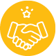 yellow handshake icon